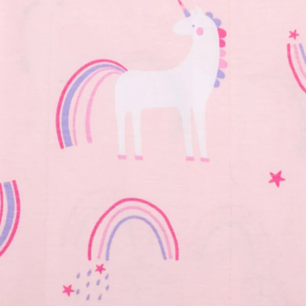 Organic Female Pink Unicorn Cotton Baby Blankets, 2 Count - Image 4