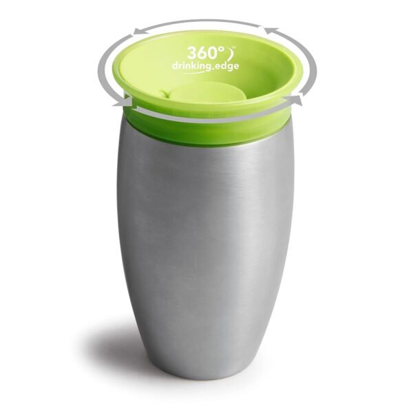 Miracle 360° Stainless Steel Toddler Sippy Cup, 10 oz, Green - Image 3