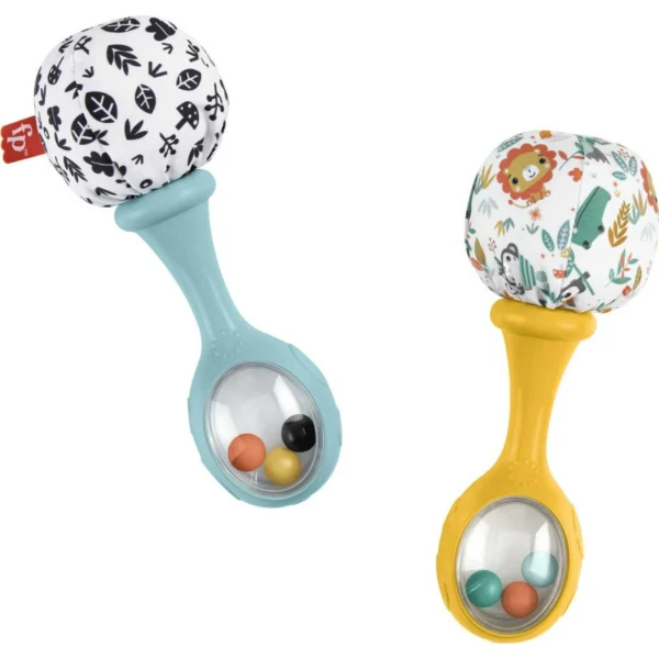 Set of 2 Baby Rattle Maracas Toys for Infants