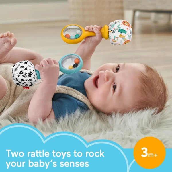 Set of 2 Baby Rattle Maracas Toys for Infants - Image 5