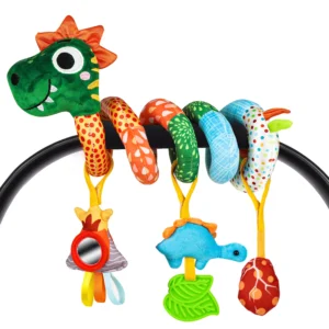 Infant Dinosaur Crib Spiral Toy with Rattle and Bell