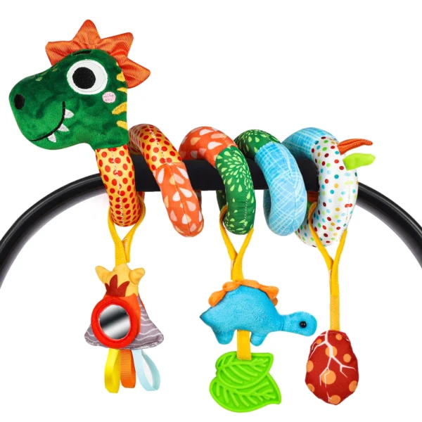 Infant Dinosaur Crib Spiral Toy with Rattle and Bell