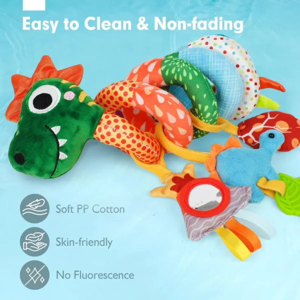 Infant Dinosaur Crib Spiral Toy with Rattle and Bell - Image 5