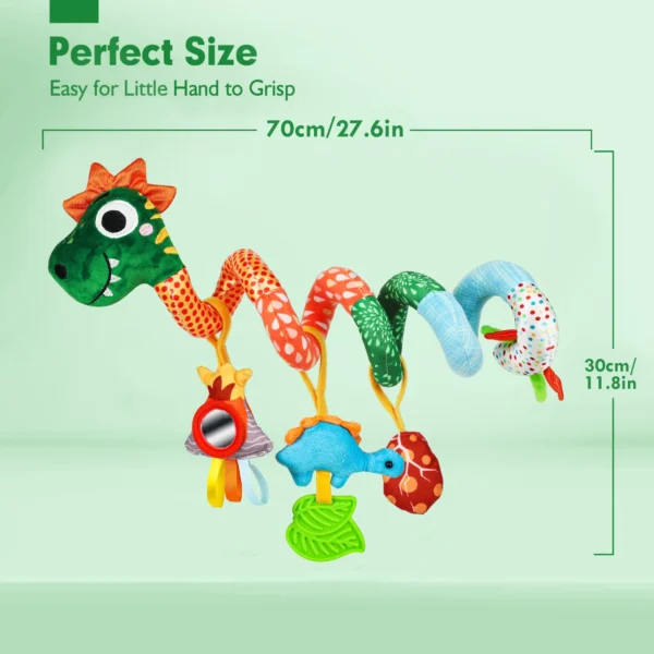 Infant Dinosaur Crib Spiral Toy with Rattle and Bell - Image 6