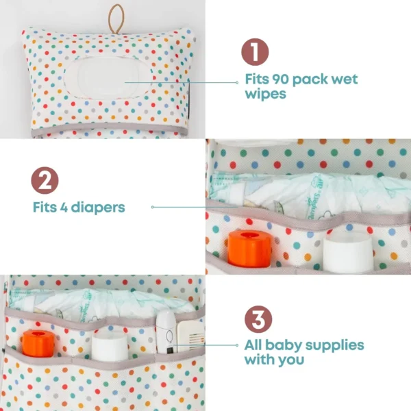 Foldable Baby Diaper Bag Organizer with Stroller Pouch – Animal - Image 4