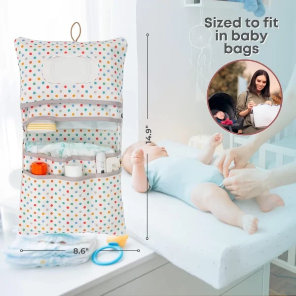 Foldable Baby Diaper Bag Organizer with Stroller Pouch – Animal - Image 2