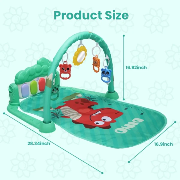 Baby Play Mat & Activity Gym with Piano, Lights & Toys – Green (0–12 Months) - Image 4