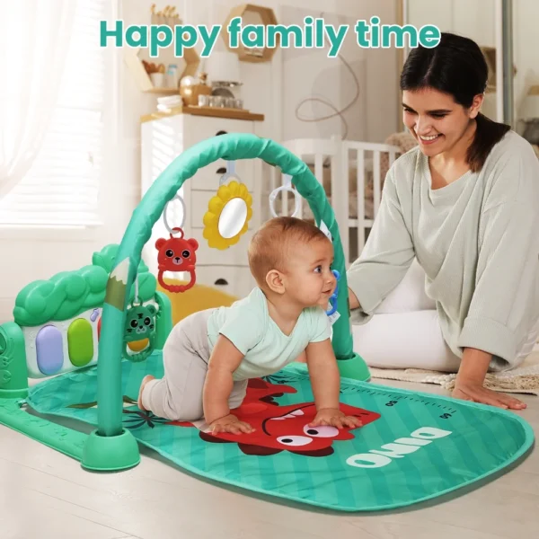 Baby Play Mat & Activity Gym with Piano, Lights & Toys – Green (0–12 Months) - Image 5