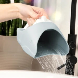 Bath Rinser Cup – Blue Tear-Free Baby Washer with Soft Grip Handle