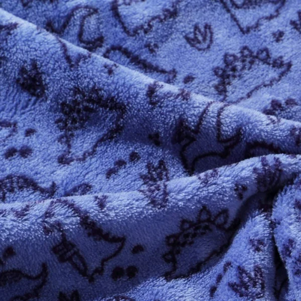 Lightweight Fuzzy Plush Baby Blanket 30"x40" – Blue Dinosaur for Boys & Toddlers - Image 4