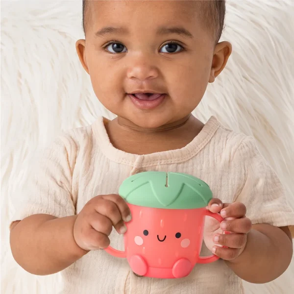 Strawberry Snack Cup with Handles – Spill-Proof Silicone Lid for Babies & Toddlers - Image 4