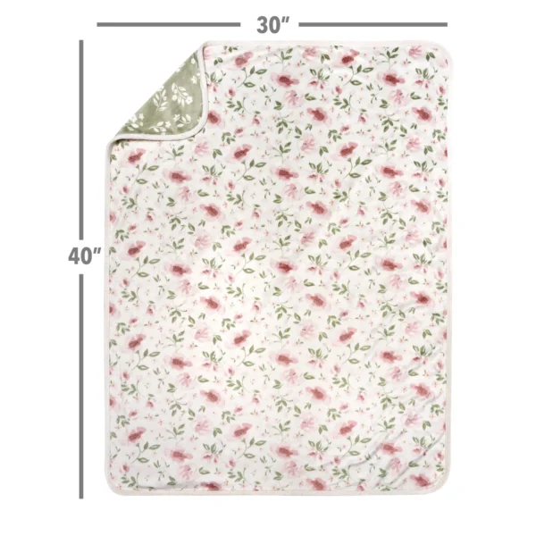 Reversible Plush Baby Blanket 30"x40" – Ivory Soft 2-Ply Blanket for Girls - Image 5