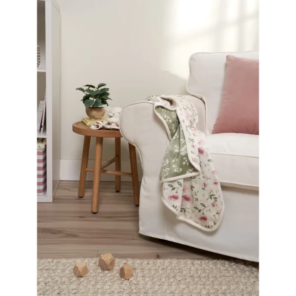 Reversible Plush Baby Blanket 30"x40" – Ivory Soft 2-Ply Blanket for Girls - Image 4