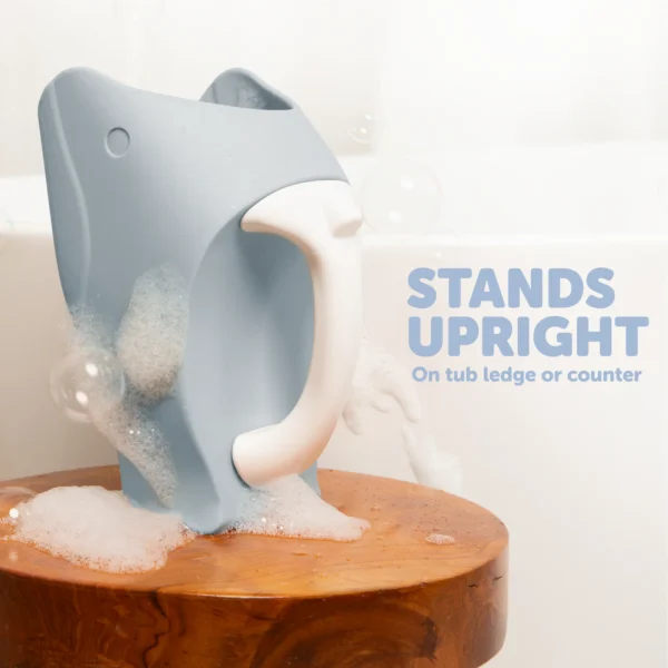 Bath Rinser Cup – Blue Tear-Free Baby Washer with Soft Grip Handle - Image 3