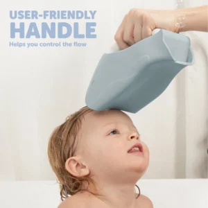 Bath Rinser Cup – Blue Tear-Free Baby Washer with Soft Grip Handle
