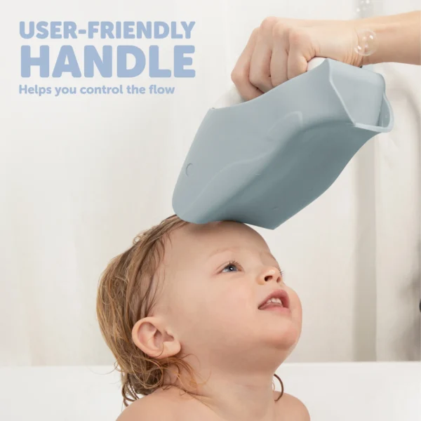 Bath Rinser Cup – Blue Tear-Free Baby Washer with Soft Grip Handle