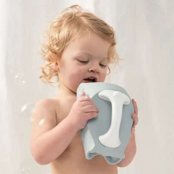 Bath Rinser Cup – Blue Tear-Free Baby Washer with Soft Grip Handle - Image 4