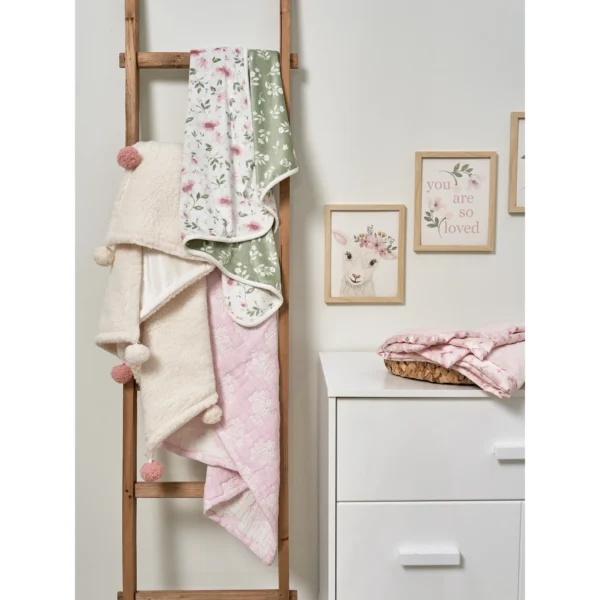 Reversible Plush Baby Blanket 30"x40" – Ivory Soft 2-Ply Blanket for Girls - Image 2